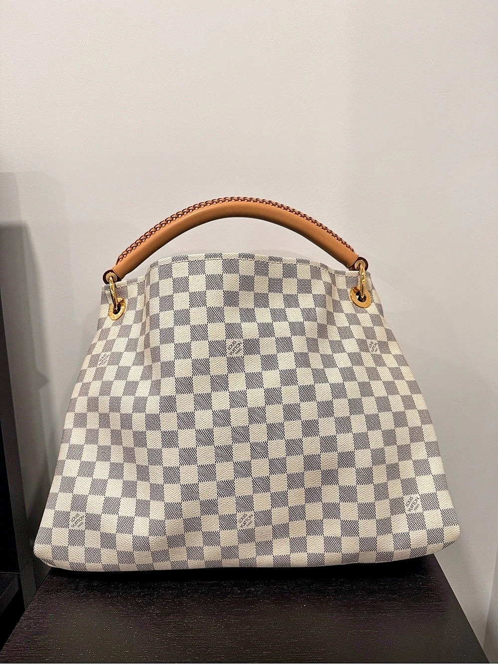 Louis Vuitton Artsy MM Damier Azur Hobo Bag White & Blue